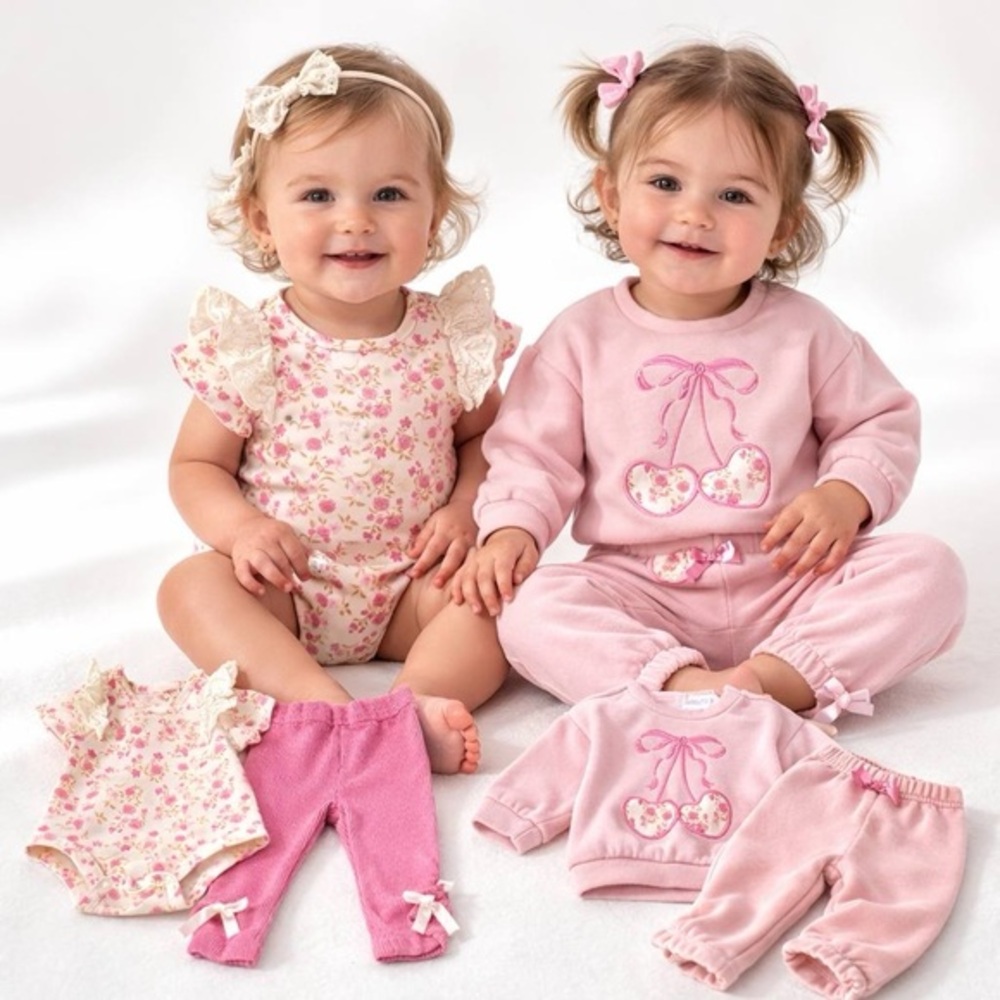 Nicole Miller New York 4 Piece Set Kids Pink Size 12M NWT